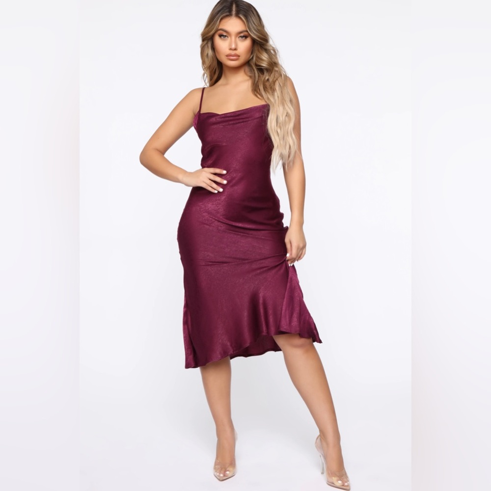 Fashionnova satin midi dress